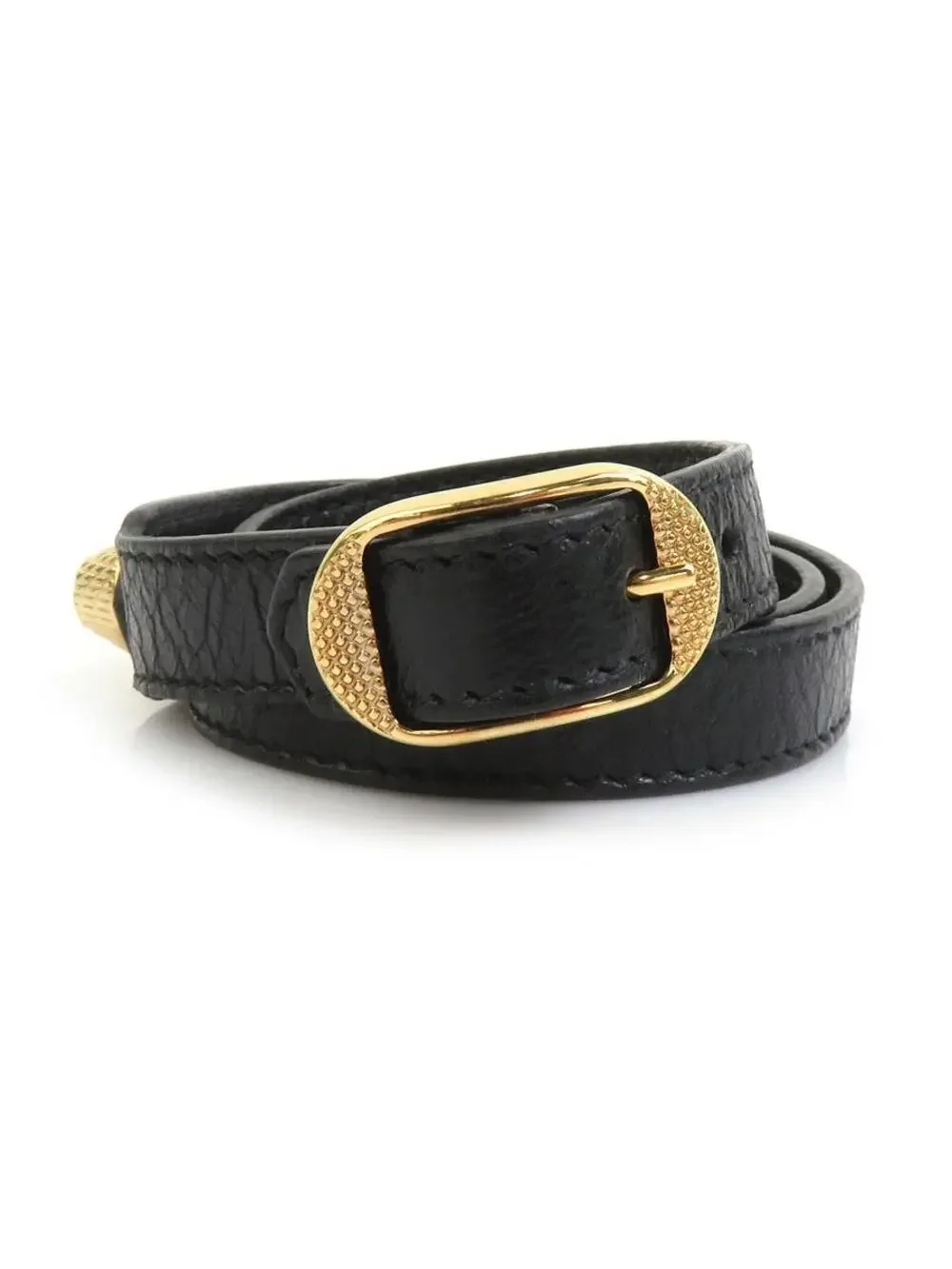 Auth Balenciaga Bracelet Black/Gold #302828B14B